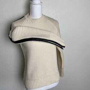 MICHAEL STARS Merino Wool Knitted Zippered  Sleeves Sweater Sz XS